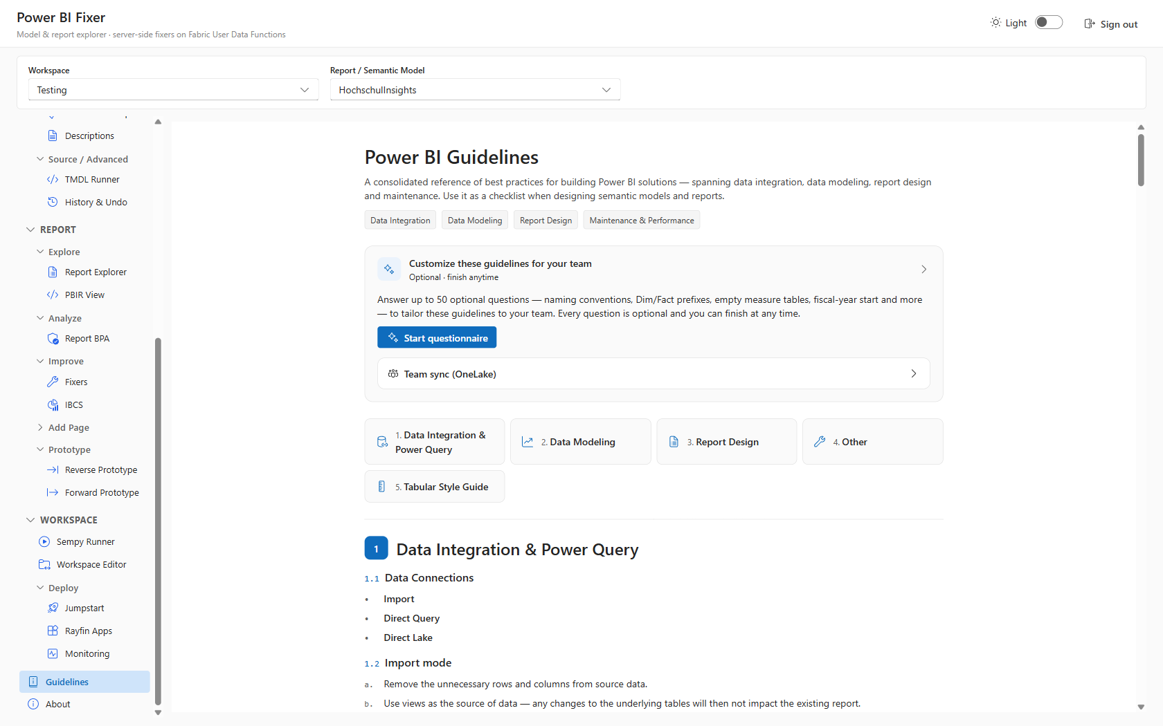 Power BI Guidelines reference